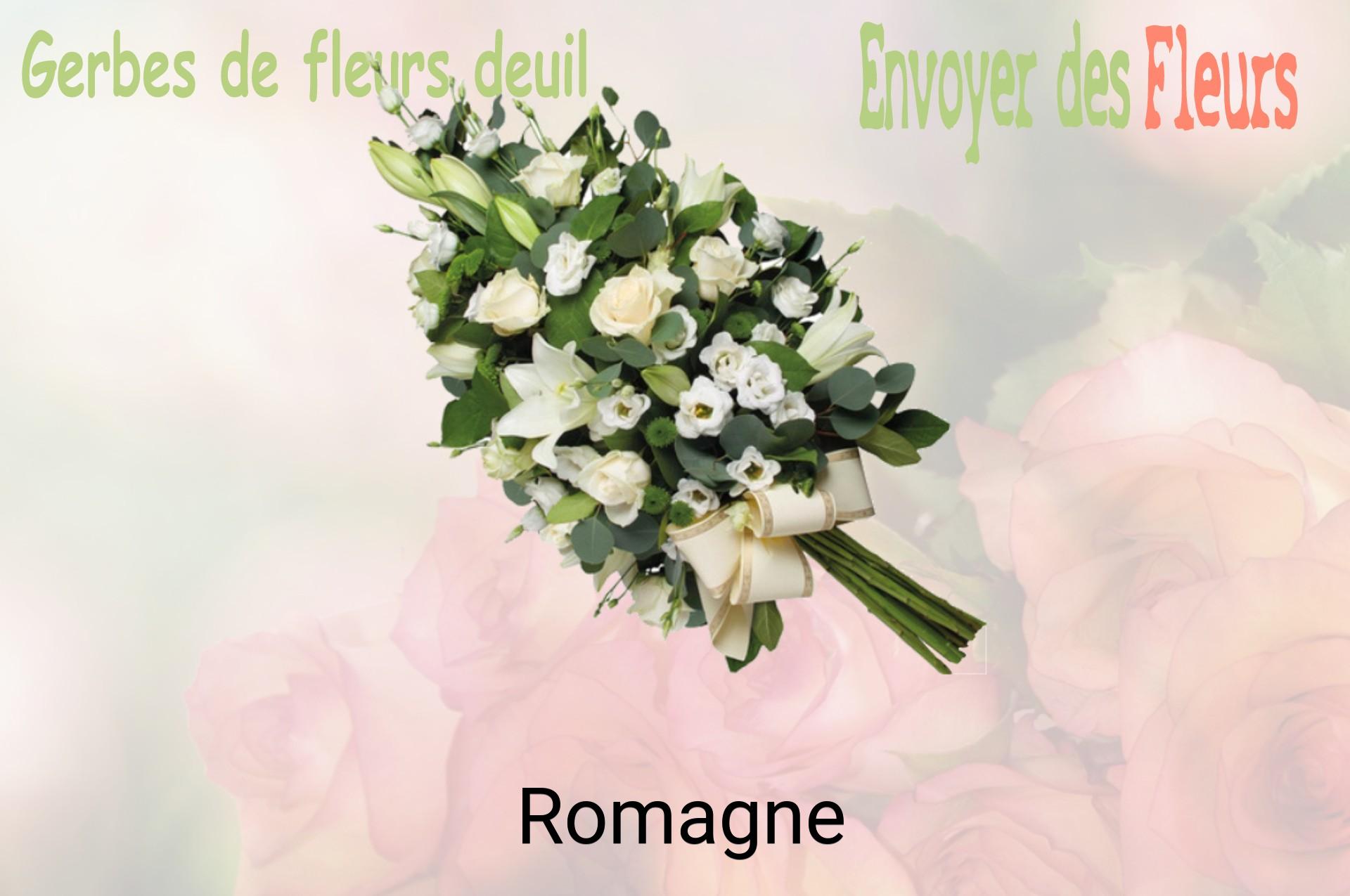Gerbe de fleurs de deuil livrée à Romagne